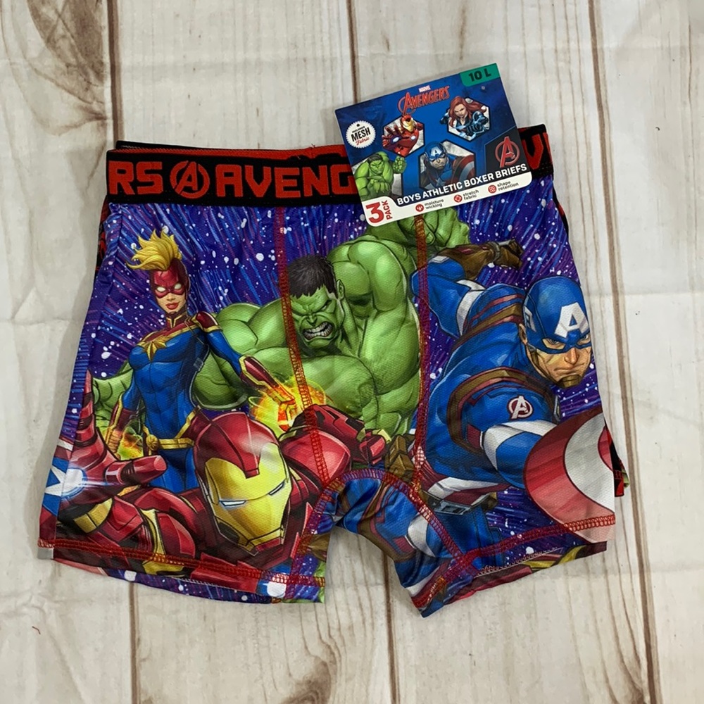 Marvel Avengers 3 pack Athletic Brief Boxers Size 10L